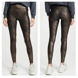 Spanx Women's Leopard Shine Faux Leather High Rise Leggings Size Medium 1378